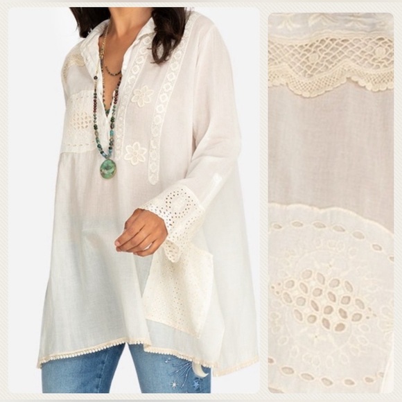 NWT Johnny Was Kit Patchwork Natural Cotton Tunic Size Small - Picture 2 of 11